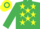 Silk - EMERALD GREEN, yellow stars, hooped cap