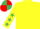 Silk - Yellow, Emerald Green stars on sleeves, Emerald Green and Red quartered cap