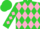 Silk - Lime Green, Pink Diamonds