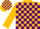 Silk - Gold, Purple Blocks, Gold Sleeves