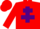 Silk - RED, purple cross of lorraine, red cap