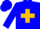 Silk - Blue, Gold Cross with Silver Horseshoe,
