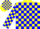 Silk - YELLOW, blue 'S', blue blocks on