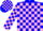 Silk - BLUE and PINK blocks, pink bars on blue