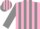 Silk - Pink, grey Stripes on Sleeves