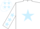 Silk - White, light blue star, white sleeves, light blue stars and stars on cap