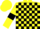 Silk - Yellow and Black check, Yellow sleeves, Black armlets, Yellow cap