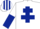 Silk - WHITE, DARK BLUE Cross of Lorraine, halved sleeves, striped cap
