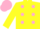 Silk - Yellow, Pink spots, Yellow sleeves, Pink cap