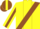 Silk - Yellow, Brown Sash, Brown Stripe on Tan