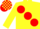Silk - Yellow, large Red spots, Red and Yellow check cap