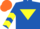 Silk - Royal Blue, Yellow inverted triangle, chevrons on sleeves, Orange cap