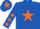 Silk - Royal Blue, Orange star, Royal Blue sleeves, Orange stars, Royal Blue cap, Orange star