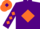 Silk - Purple, Orange diamond, Purple sleeves, Orange diamonds, Orange cap, Purple diamond