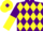 Silk - Purple and Yellow diamonds, halved sleeves, Yellow cap, Purple diamond
