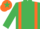 Silk - Emerald Green, Orange braces, Orange cap, Emerald Green star