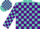 Silk - Turquoise, purple blocks, purple emblem