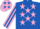 Silk - Royal Blue, Pink stars, Pink and Royal Blue striped sleeves