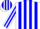 Silk - White, blue braces, blue stripes on