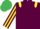 Silk - Maroon, Yellow epaulets, striped sleeves, Emerald Green cap