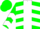Silk - Green, White Panel, White Multi Chevrons