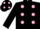 Silk - BLACK, pink spots, black cap, pink spots