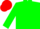 Silk - Green, red bar on sleeves, red cap