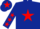Silk - DARK BLUE, red star & stars on sleeves, dark blue cap, red star