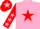 Silk - Pink, Red star, Red sleeves, Pink stars, Red cap, Pink star