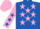 Silk - Royal Blue, Pink stars, Pink sleeves, Royal Blue stars, Pink cap