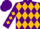 Silk - Purple, Gold Crown Emblem, Gold Diamonds