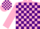 Silk - Pink, purple blocks, pink sleeves