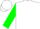 Silk - White, green 'K' on back, green sleeves