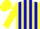 Silk - Yellow, blue vertical stripes, blue