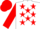 Silk - WHITE, red stars, red sleeves, red cap