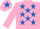 Silk - Pink, Royal Blue stars, Pink cap, Royal Blue star