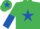 Silk - Emerald Green, Royal Blue star, halved sleeves and star on cap