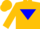 Silk - GOLD, blue inverted triangle, gold