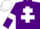 Silk - Purple, White Cross of Lorraine, armlets and cap