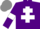 Silk - Purple, White Cross of Lorraine and armlets, Grey cap