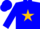Silk - Blue, gold crescent moon and star, blue