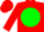 Silk - Red, red 'GHH' on green disc, red cap