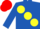 Silk - ROYAL BLUE, large yellow spots, red cap