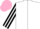 Silk - DARKGREEN, White halved, DarkGreen sleeves & White striped, Pink cap