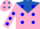 Silk - Pink, Royal Blue Yoke and WT, Blue spots