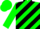 Silk - Bright Green and Black Diagonal Stripes,