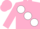 Silk - Pink, White large spots, Pink Bars on