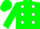 Silk - Forest Green, White spots, Green Seams on
