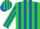 Silk - Lime Green and Royal Blue Stripes, Blue