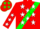 Silk - Red, Green Sash, White Stars